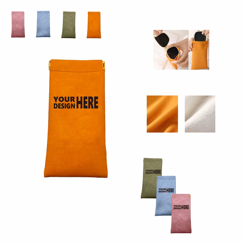 Custom Travel Soft Leather Eye Glasses Organizer Pouch MOQ50