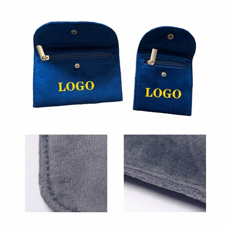 Luxurious Velvet Jewelry Pouch with Secure Zipper and Clasp