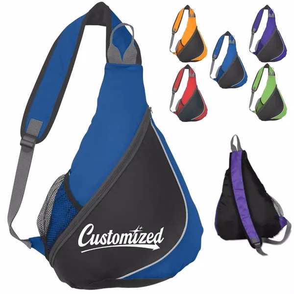 Custom Adjustable Crossbody Backpack with Water Bottle Pocket — Corporate Wellness Gift