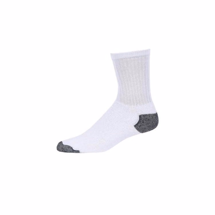 Cotton Crew Sport Socks - White10-13 Stretch Knit