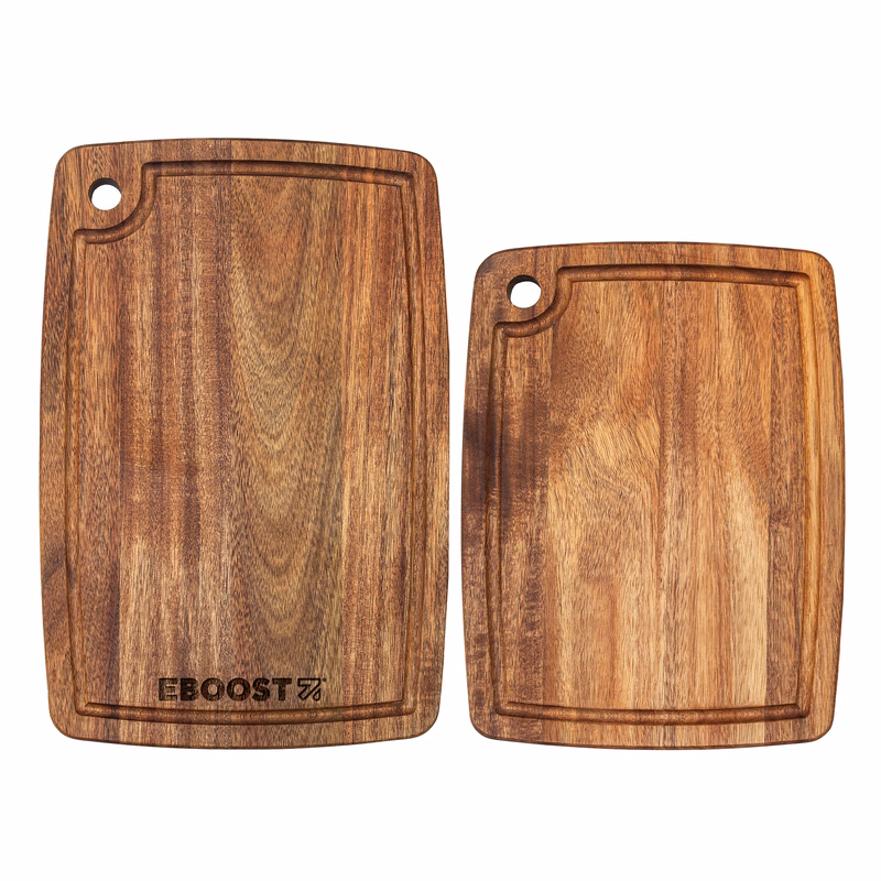 TB Home® 2-Piece Acacia Cutting Board Set, 15" x 10" x 5/8" and 12" x 9" x 5/8"