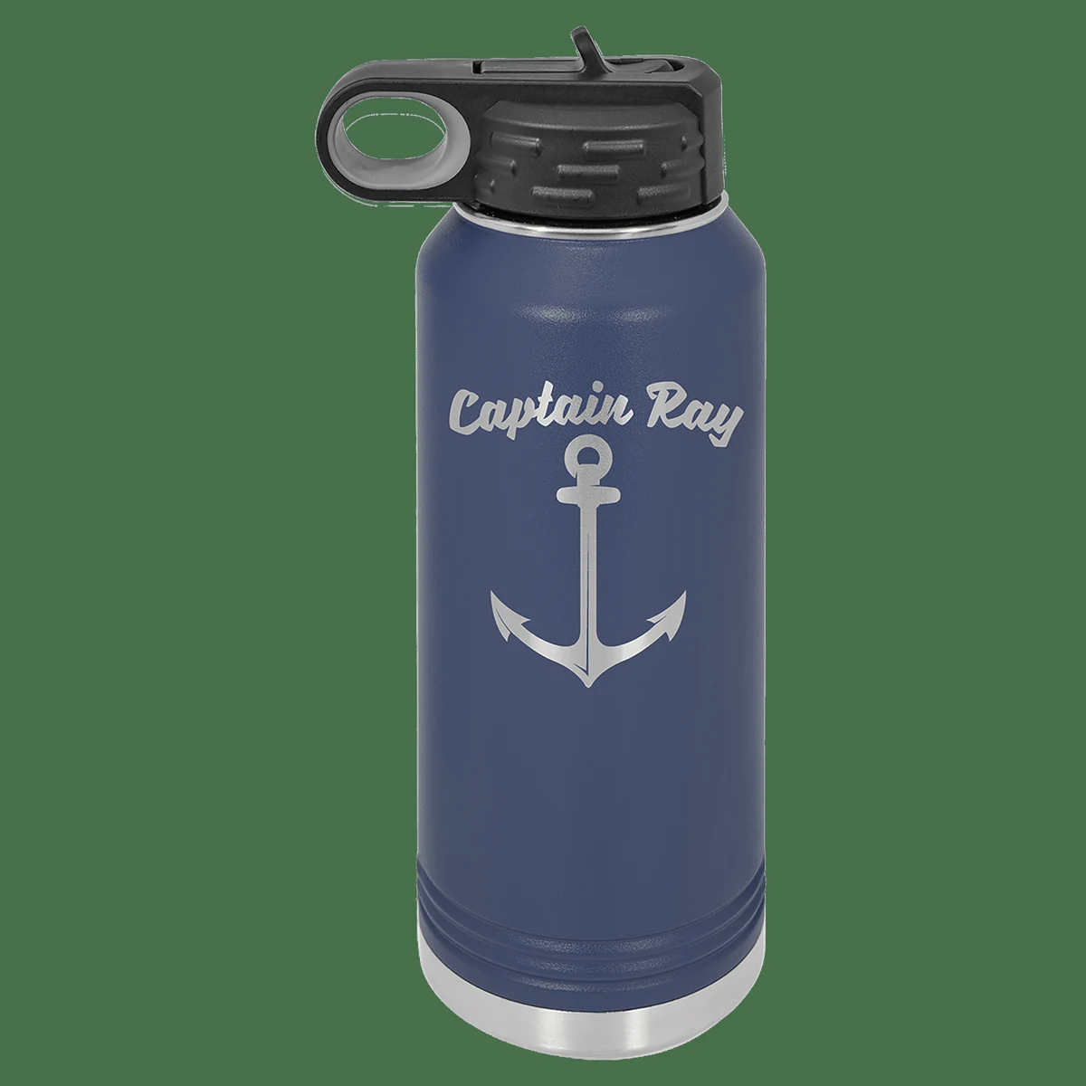 32 oz. Navy Blue Powder Coated Laser Engraved Polar Camel Water Bottles, custom water bottle with logo imprint 1