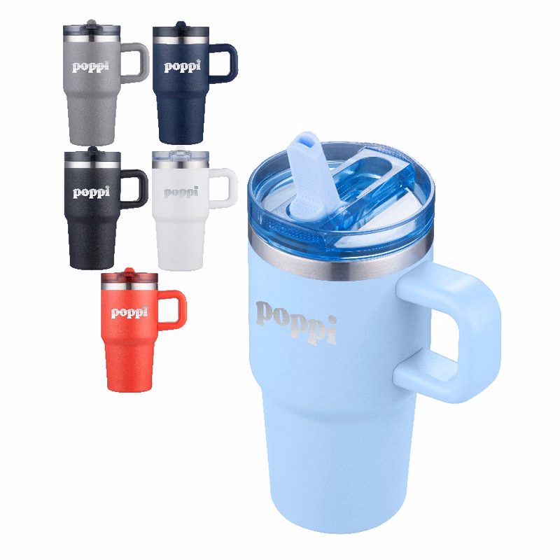 Union Printed - 20 oz Vacuum Mug with Straw - Laser Engraved
