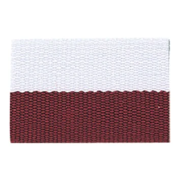 Maroon/White "V" Neck Ribbon with Clip, 7/8" wide 1