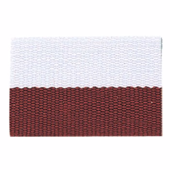 Maroon/White "V" Neck Ribbon with Clip, 7/8" wide