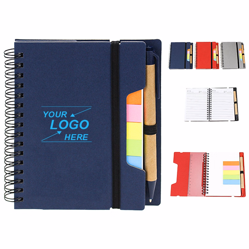 Kraft Notebook w/Sticky Flags And Pen