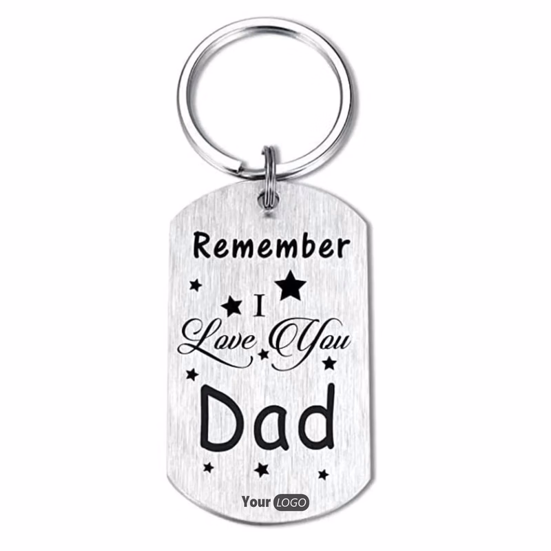 Stainless Steel Double-Sided Engraved Father's Day Keychain
