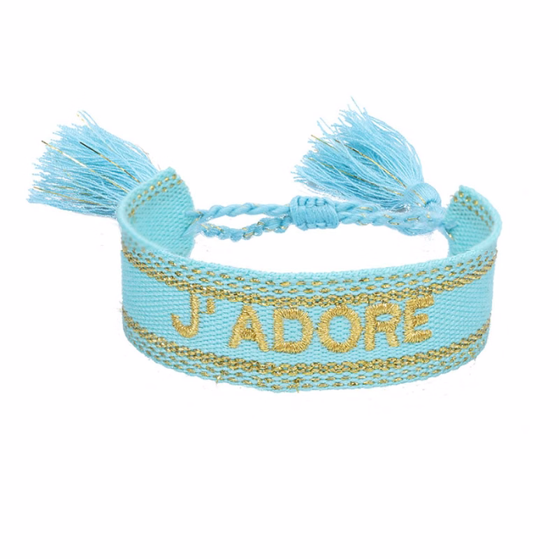 Handmade Embroidered Tassel Adjustable Bracelet