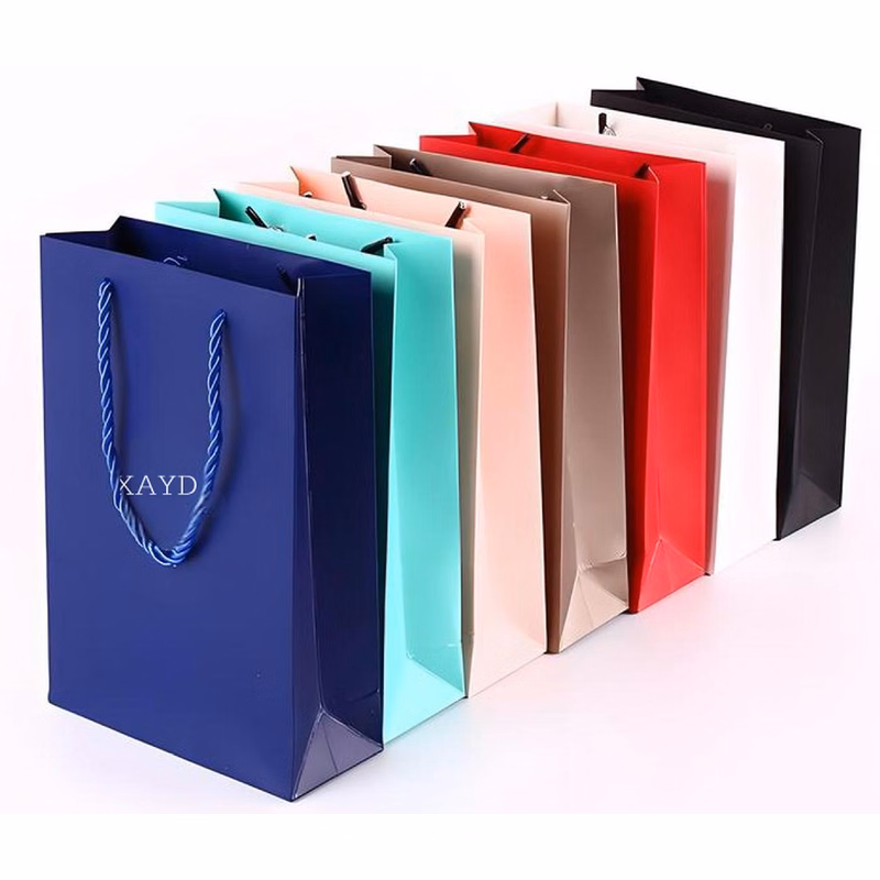 White Cardboard Paper Bag W/ Rope Handles