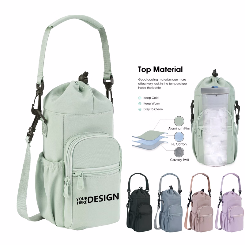 Aluminum Foil Lining Fabric Water Bottle Satchel