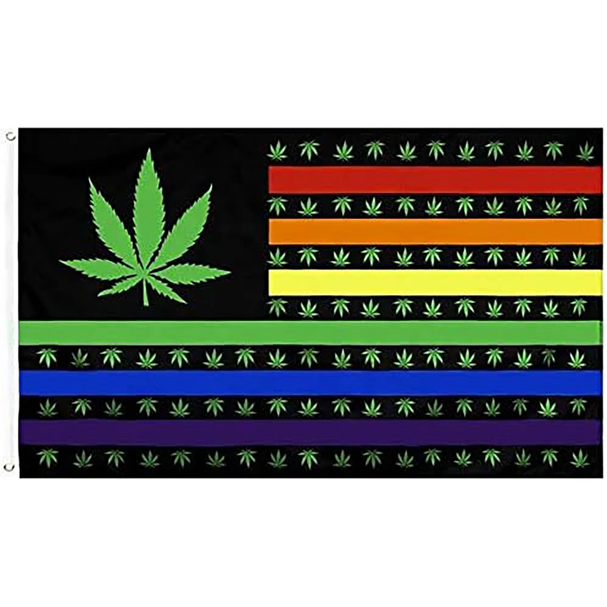 3 X 5 Ft Marijuana Pot Leaf Usa Flag Banner 1