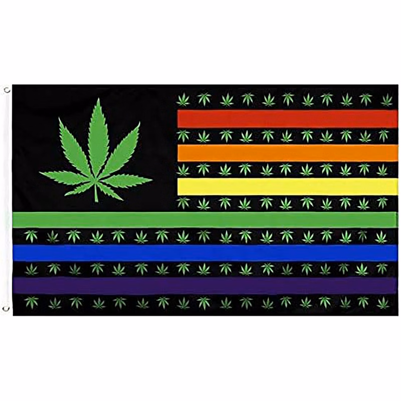 3 X 5 Ft Marijuana Pot Leaf Usa Flag Banner