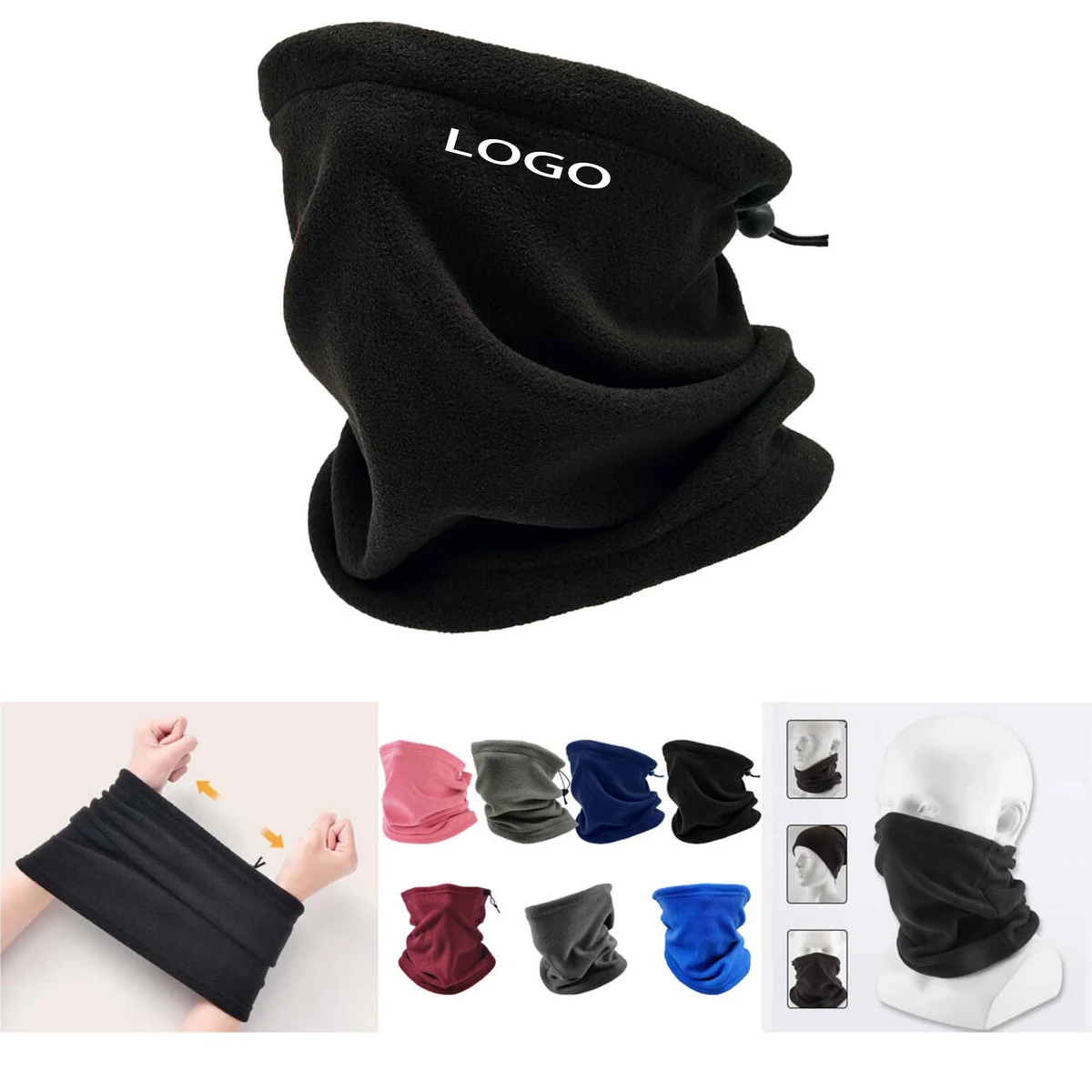 Thickened Windproof Fleece Warm Scarf 1