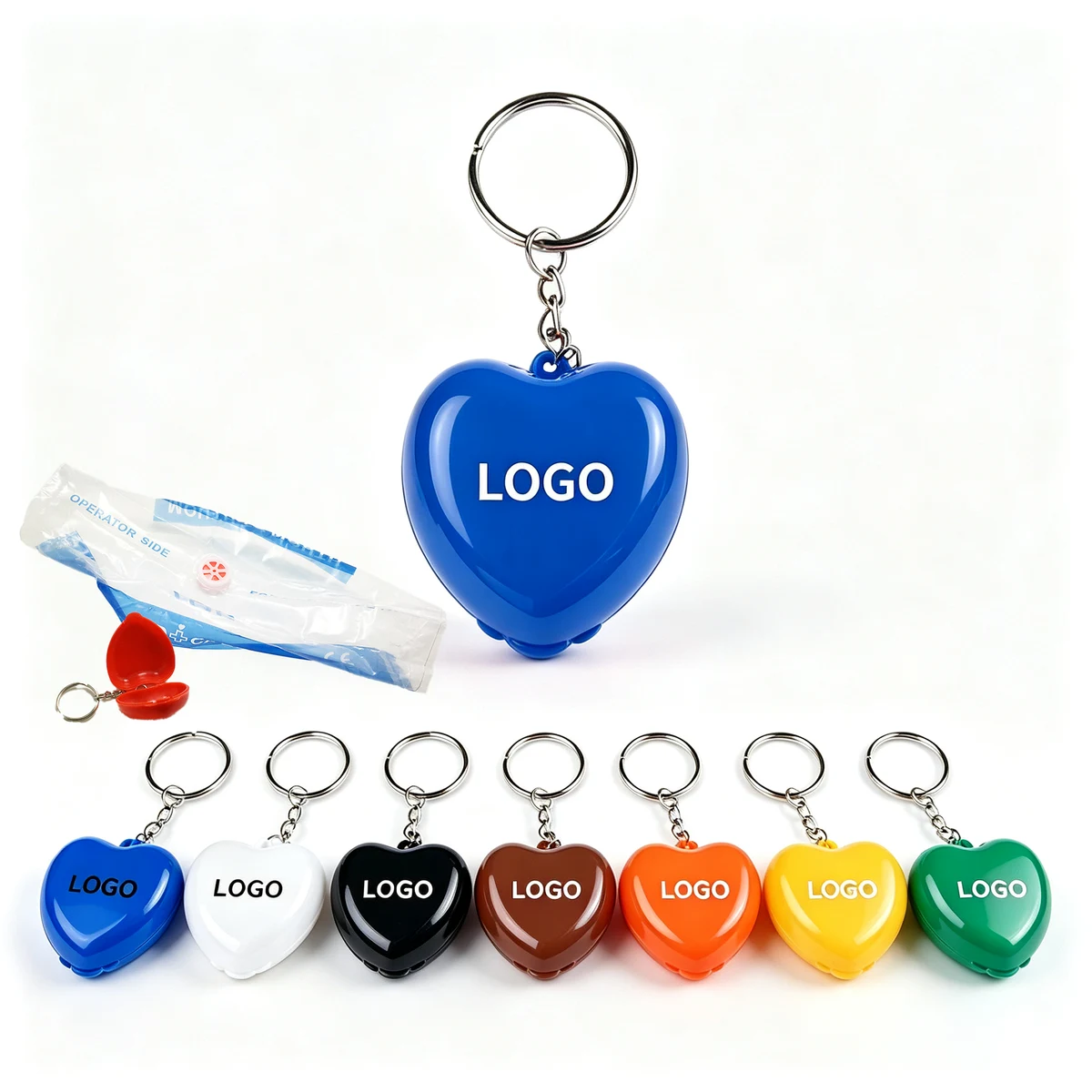 CPR Mask Heart Keychain 1