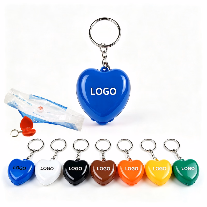 CPR Mask Heart Keychain