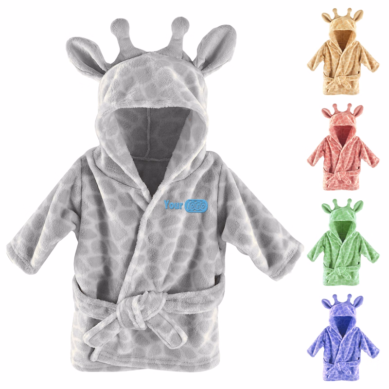 Other Fabric Adorable Animal Hooded Baby Bathrobe For Warmth And Comfort