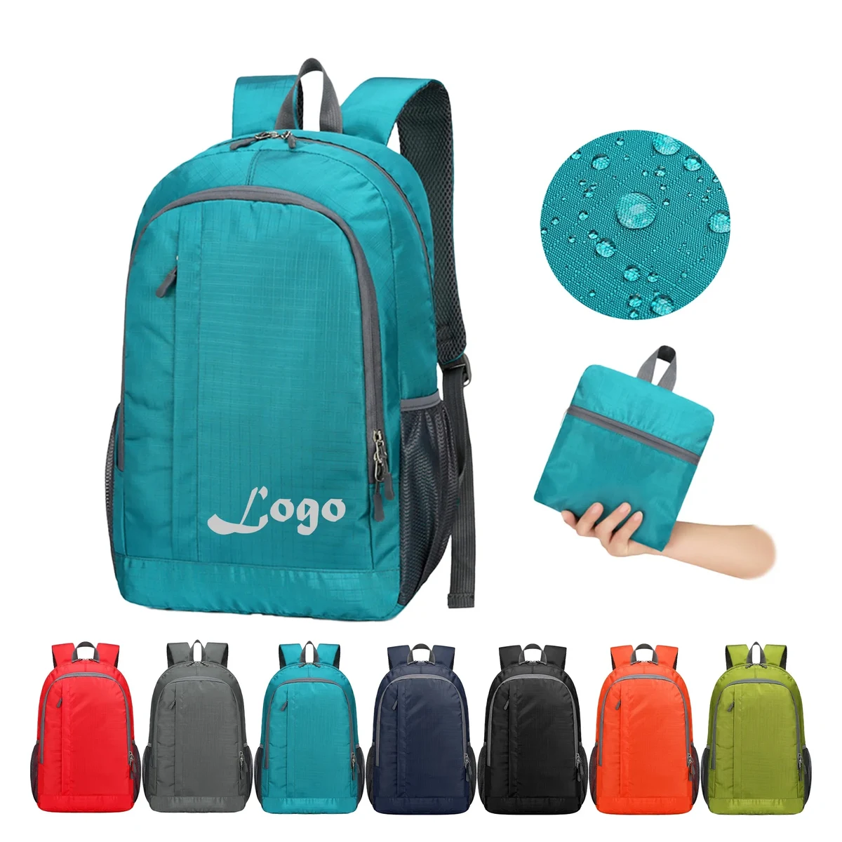 Packable Water-Resistant Nylon Travel Backpack 1