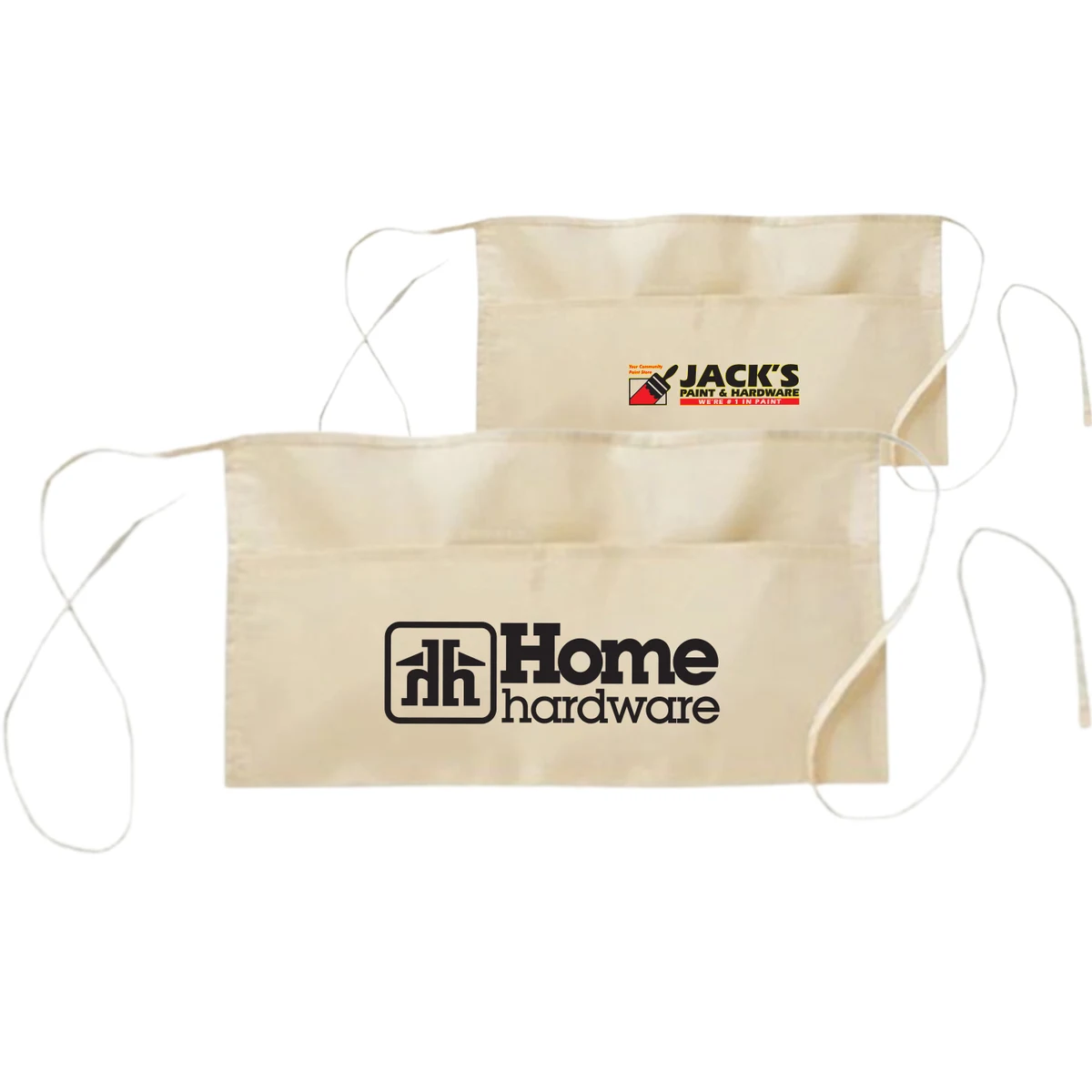 Handy 2-Pocket 100% Cotton Fabric Waist Apron USA Decorated (24" x 12") 1