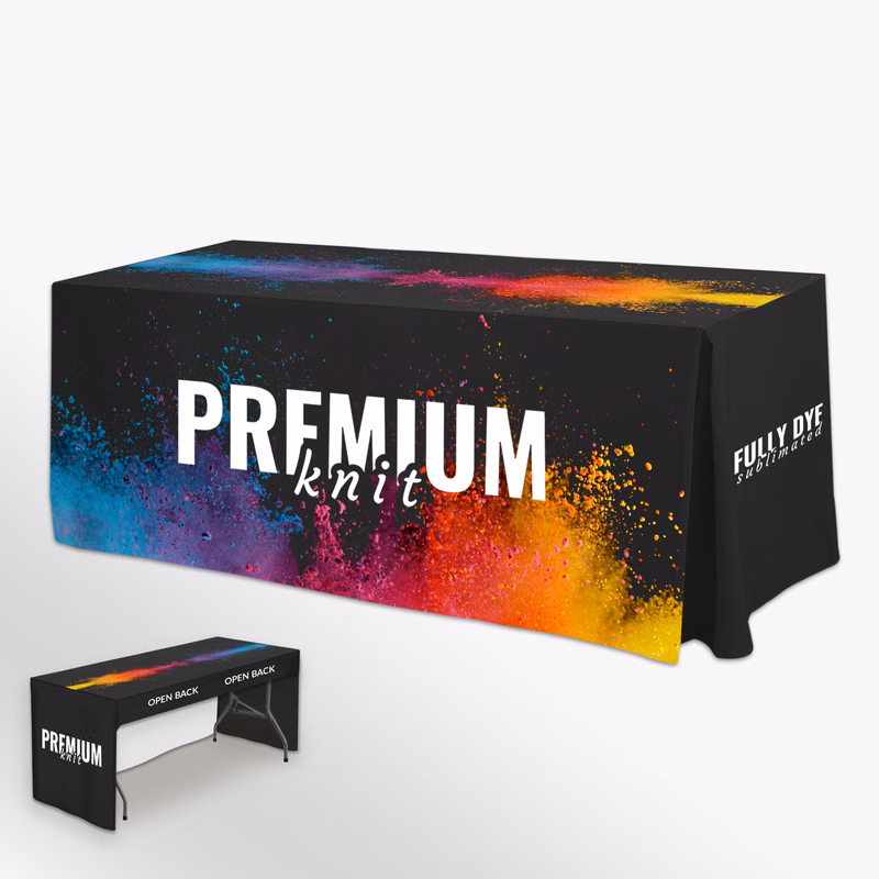 8' Premium Fitted Table Cover (3-Sided)