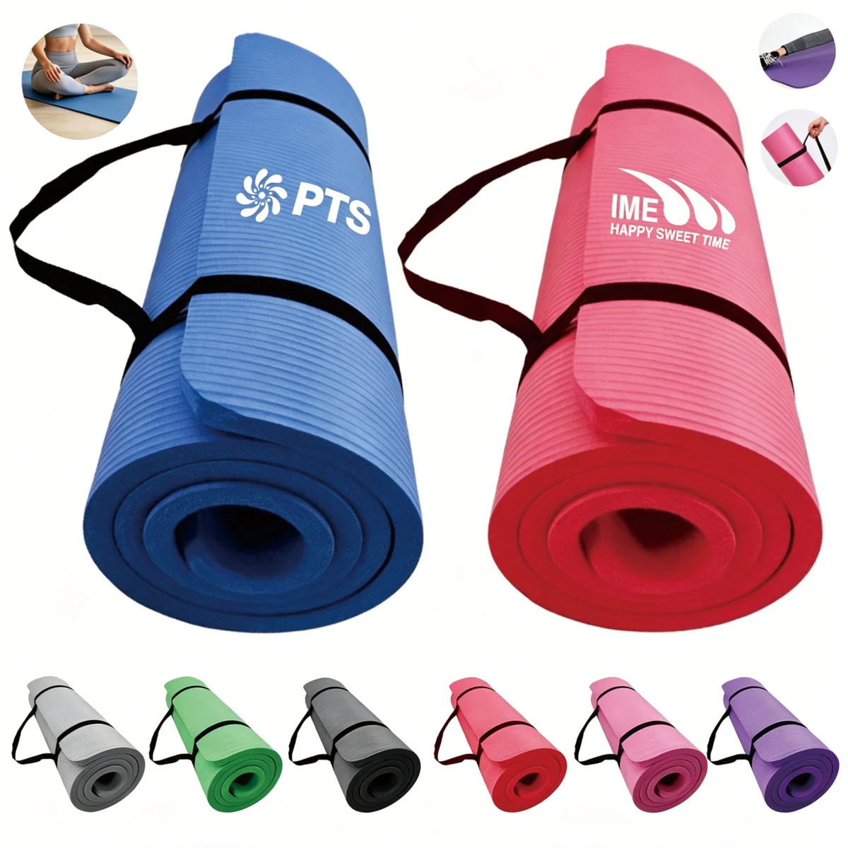 NBR Yoga Mat With Carrying Strap 1