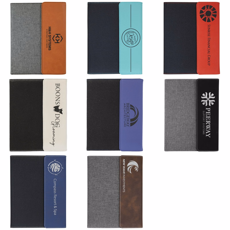7" x 9" Leatherette Canvas Portfolio with Notepad
