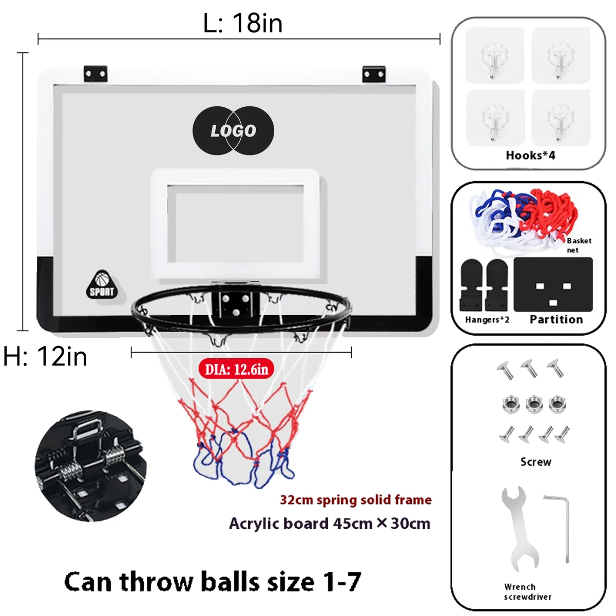 MOQ 10pcs No-Drill Wall-Mounted Backboard 1