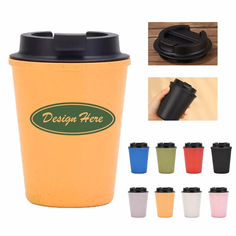 12 OZ Wheat Straw Coffee Cup with lid
