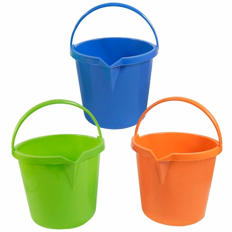Plastic Buckets with Spout - Assorted Colors 2.6 Gallons