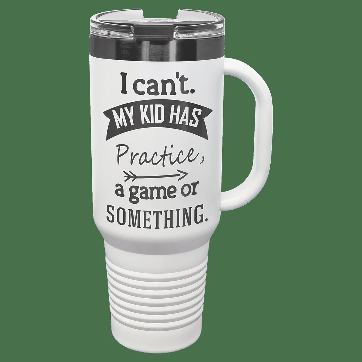 Polar Camel 40 oz. White/Ghost Black ION-Plated Travel Mug with Handle, Straw Included 1