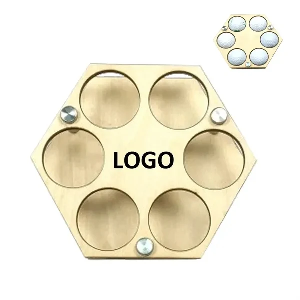 Wooden Golf Ball Collection Display Rack (6 Holes) 1