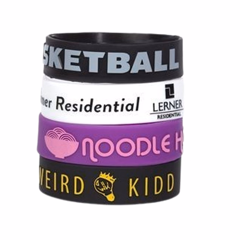 1" Embossed & Ink Filled Silicone Bracelets