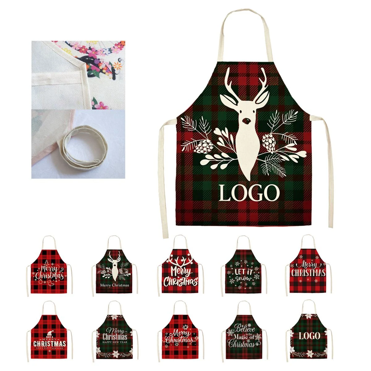Creative Pattern Linen Apron 1