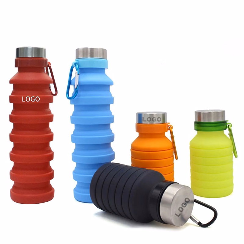 18 oz Foldable Silicone Water Bottle Drinkware