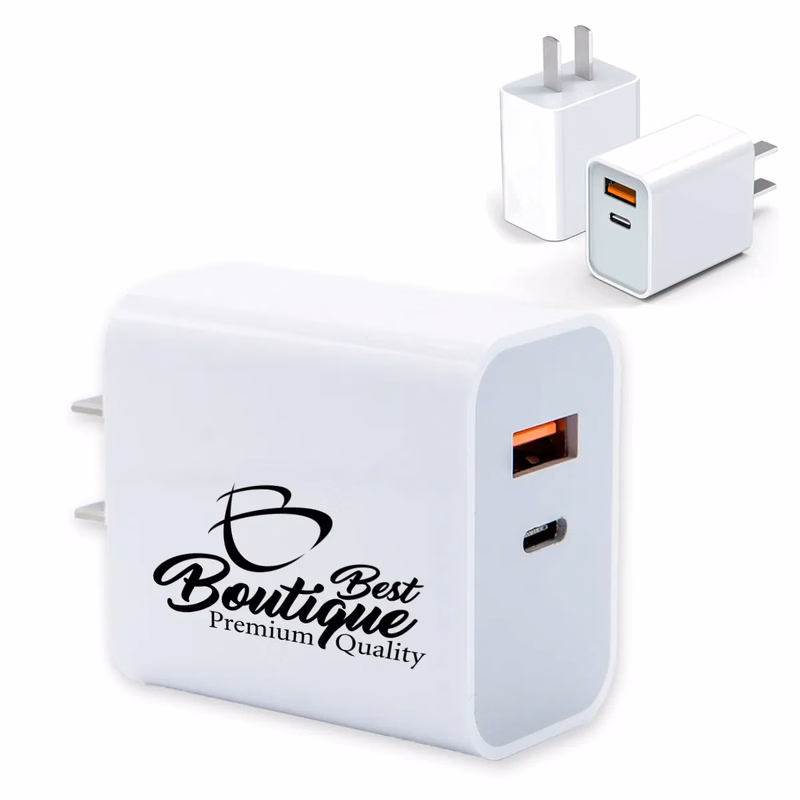 USB Type C 30W Fast Charging Dual Port Block Wall Plug Power