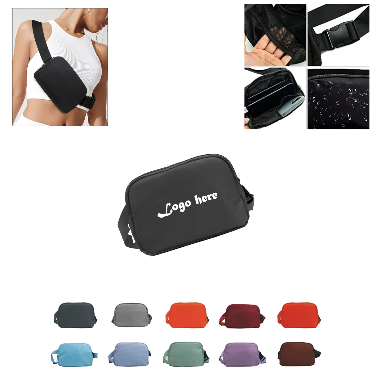 Customizable Waterproof Polyester Chest Bag Crossbody Bag 1