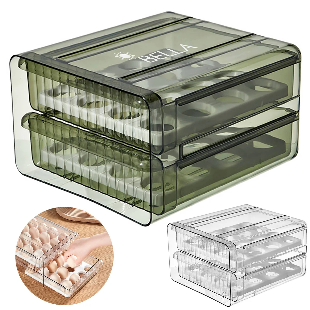 Plastic Transparent Drawer Egg Storage Box 1
