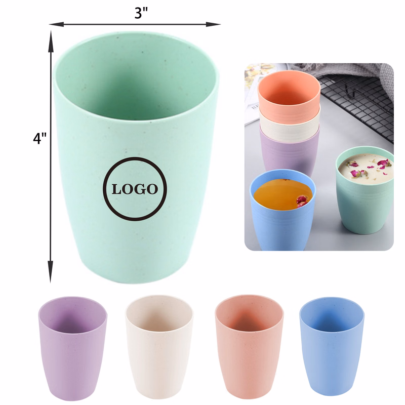 Stylish 15OZ Wheat Straw Plastic Mouthwash Cup