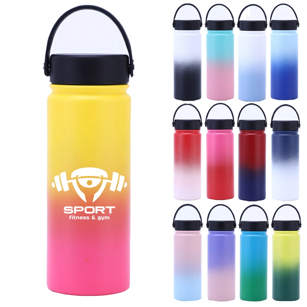 32 oz Gradient Color Vacuum Insulated Stainless Steel Bottle, custom water bottle with logo imprint 1
