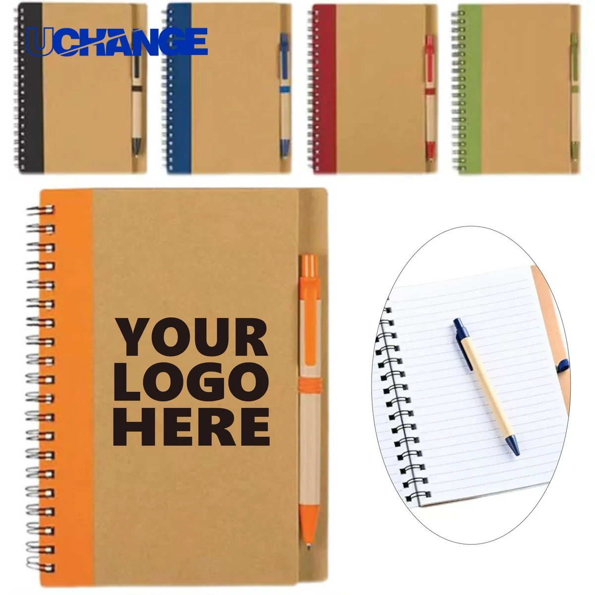 Eco Kraft Spiral Notebook Journal with Pen 1