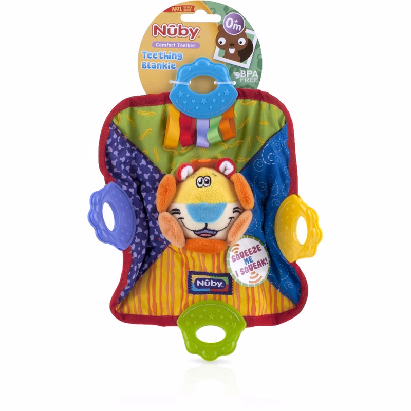 Nuby Plush Teething Blankie - 0+ Months BPA Free
