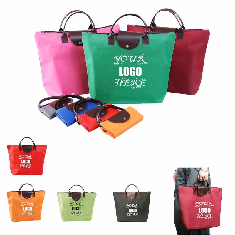 Foldable Oxford Cloth Shopping Tote Bag with Handles