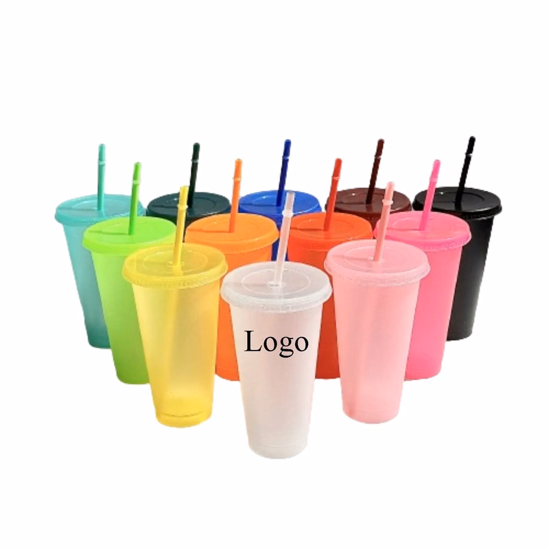 24oz Color Changing Cups With Lids And Straws