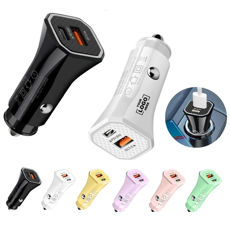 Custom Compact USB PD Dual Car Port Chargers 1