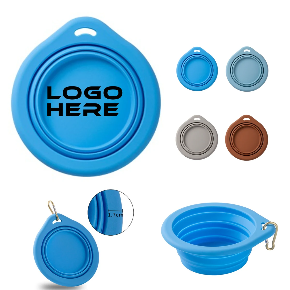 Silicone Pet Bowl with Carabiner 1