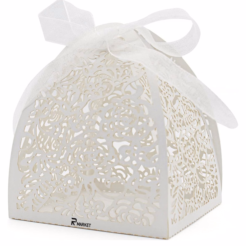 Elegant Ribbon Trio Box crafted from pearlescent art paper