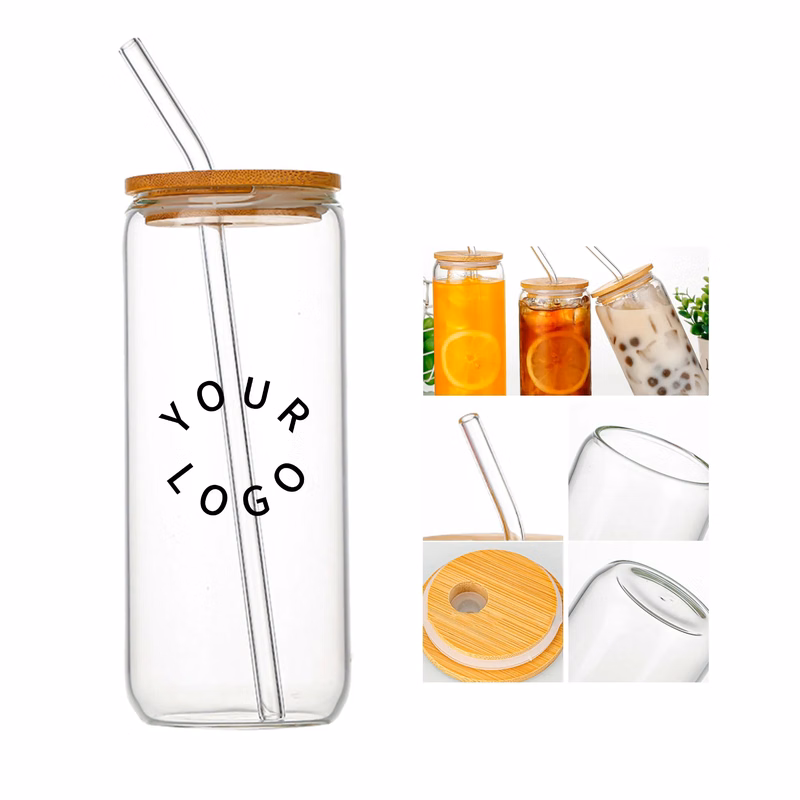 Glass Tumbler With Lid Straw 16oz