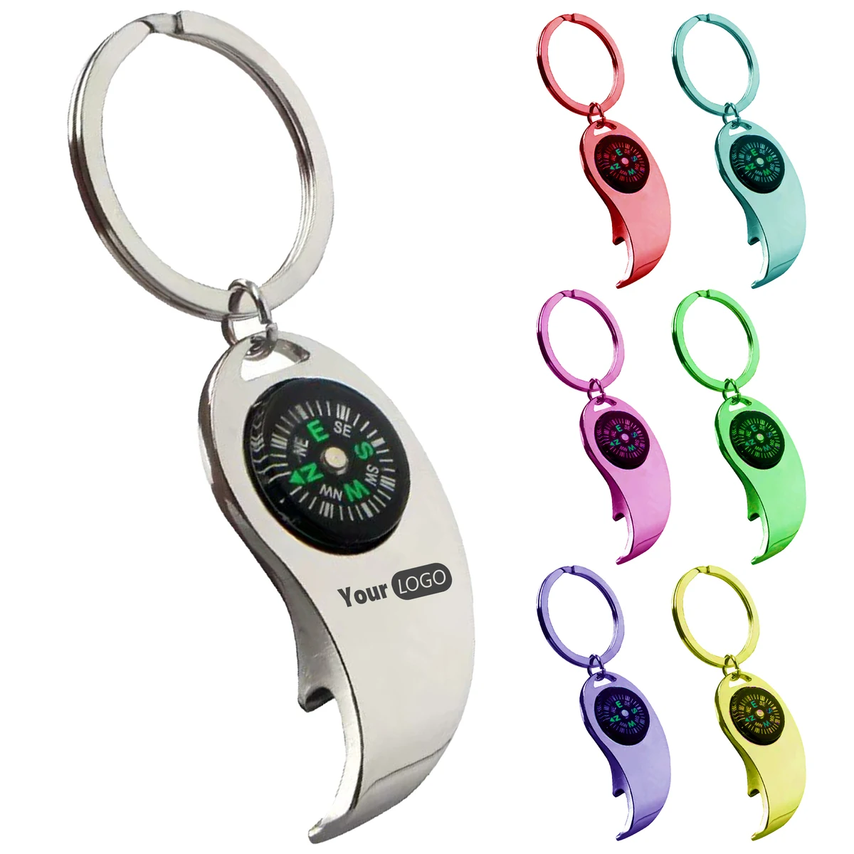 Aluminum Compact Bottle Opener Compass Keychain For Utility 1