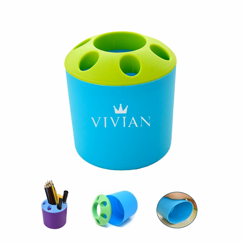 Compact Plastic Multi Hole Pen Holder for Office School