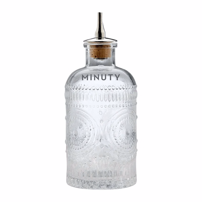 6.8oz. Glass Bitters Bottle Dome Retro Design