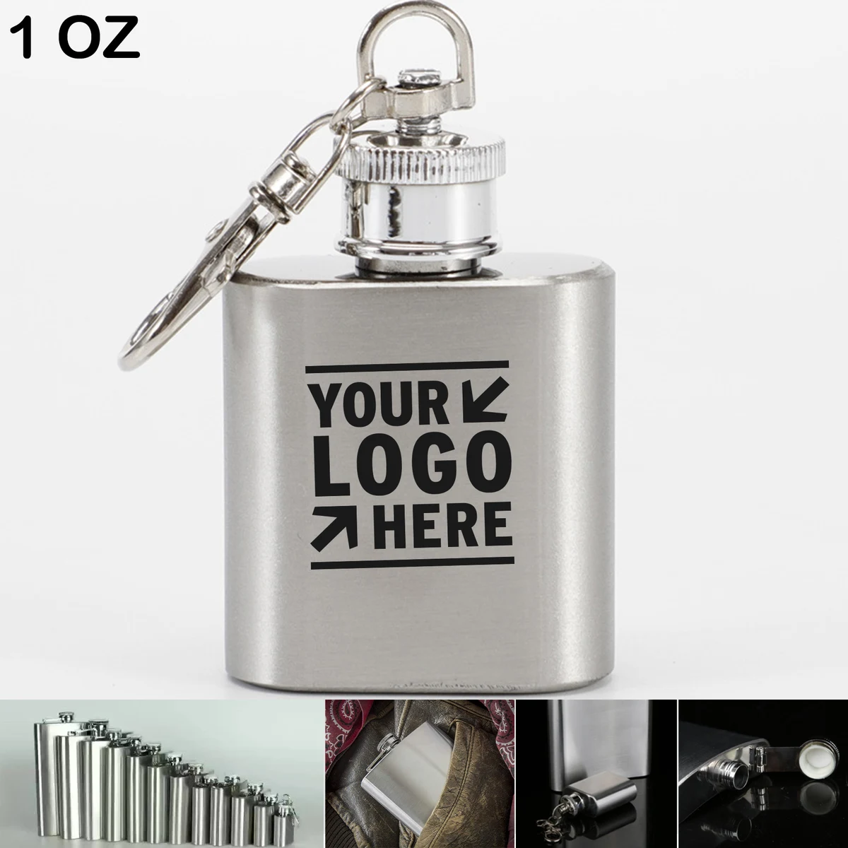 1oz 28ml Stainless Steel Hip Flask 1